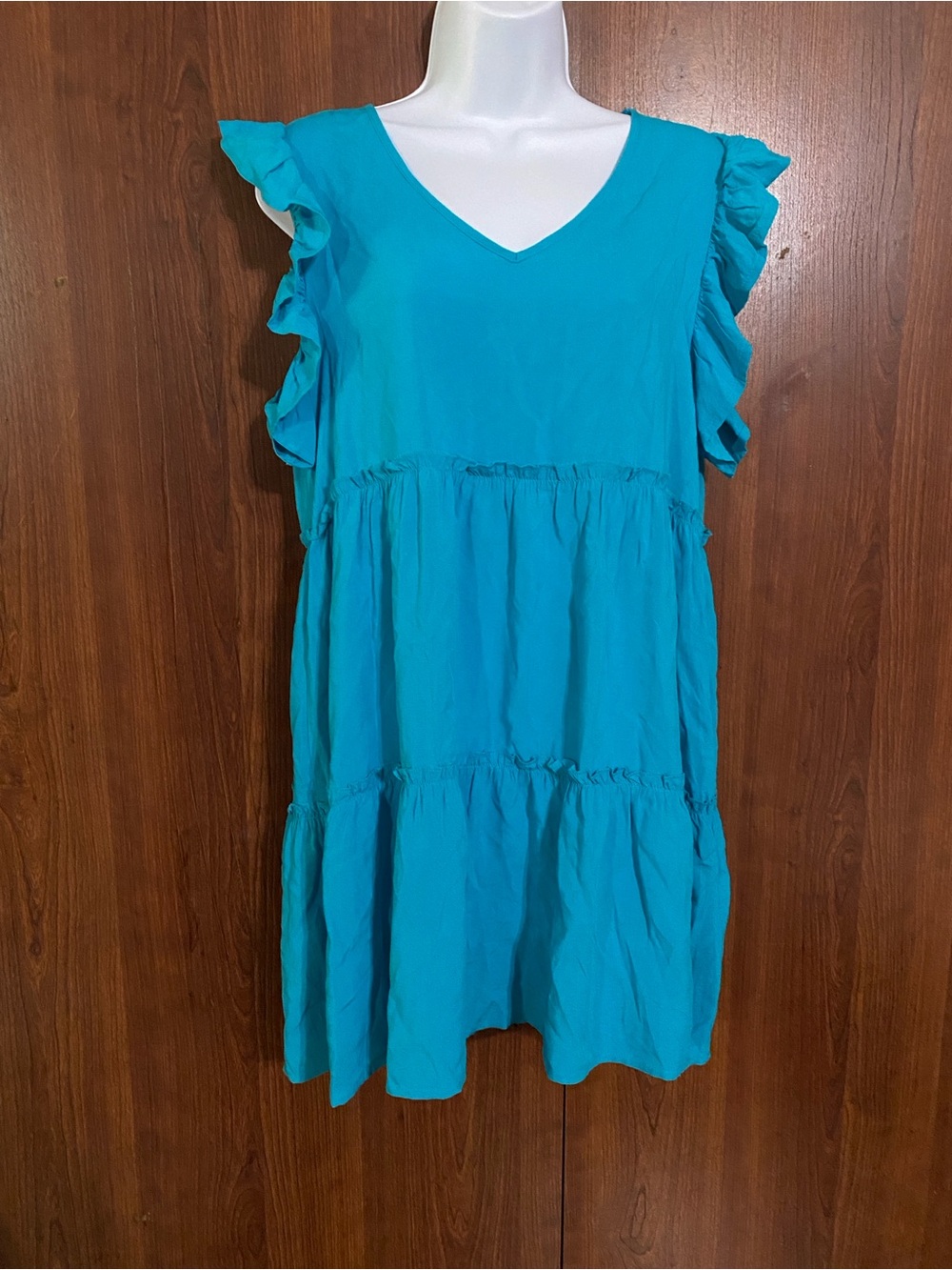 Ruffle Turquoise dress size small NWT